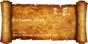 Kelemen Elek névjegykártya