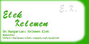 elek kelemen business card